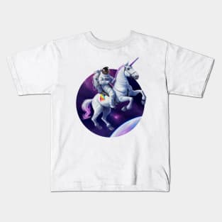 Astronaut riding a Unicorn Kids T-Shirt